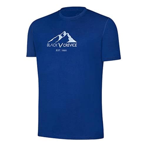 Black Crevice Herren Merino T-Shirt,Steel Blue, 3XL von Black Crevice