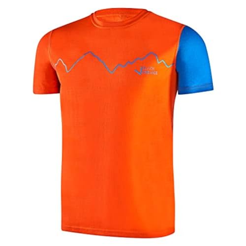 Black Crevice Herren Merino T-Shirt,orange/Blue, L von Black Crevice