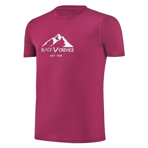 Black Crevice Herren Merino T-Shirt Rhododendron I Größe 3XL I T-Shirt mit Rundhalsausschnitt I 38% Merino Wolle, 57% Tencel™ Lyocell, 5% Elastane I Atmungsaktiv & Feuchtigkeitsregulierend von Black Crevice
