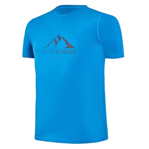 Black Crevice Herren Merino T-Shirt Spring Break I Größe XXL I T-Shirt mit Rundhalsausschnitt I 38% Merino Wolle, 57% Tencel™ Lyocell, 5% Elastane I Atmungsaktiv & Feuchtigkeitsregulierend von Black Crevice