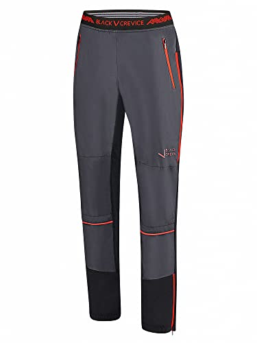 Black Crevice Herren Skitourenhose, schwarz/rot, 3XL von Black Crevice