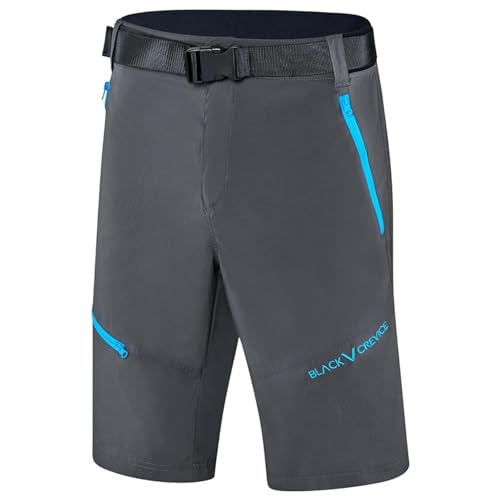 Black Crevice Herren Wander- & Trekkinghose Anthracite | Größe S | 96% Nylon & 4% Elasthan | Atmungsaktiv, Wasserabweisend & Schnelltrocknend | Kurze Outdoor Wanderhose Herren von Black Crevice