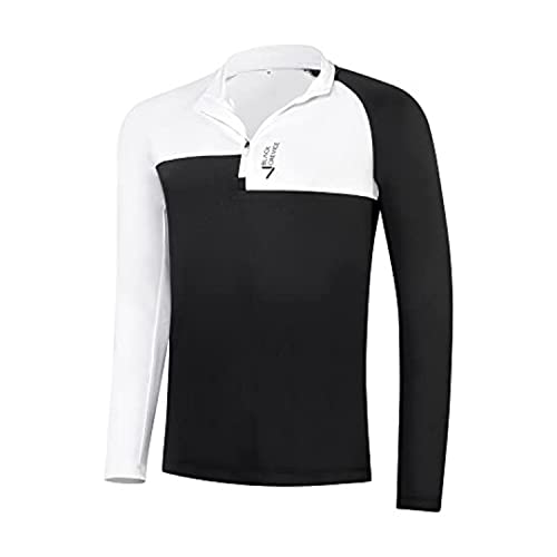 Black Crevice Herren Zipper Funktionsshirt, weiß/schwarz, XL von Black Crevice