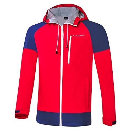 Black Crevice Herren dünne wasserdichte Hardshell Jacke, atmungsaktiv, rot/blau, L von Black Crevice