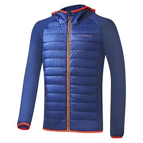 Black Crevice Herren wattierte Hybrid Jacke, blau/orange, L von Black Crevice