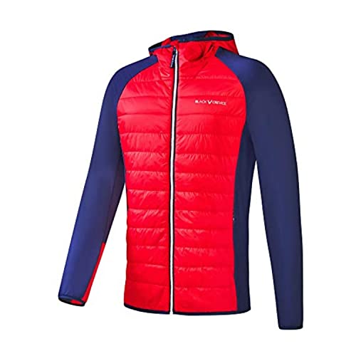 Black Crevice Herren wattierte Hybrid Jacke, rot/blau, M von Black Crevice