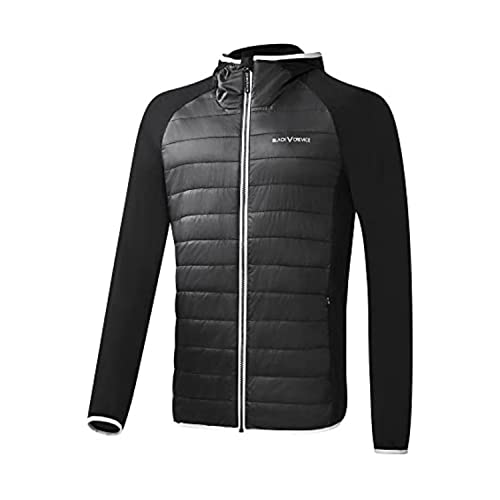 Black Crevice Herren wattierte Hybrid Jacke, schwarz, L von Black Crevice