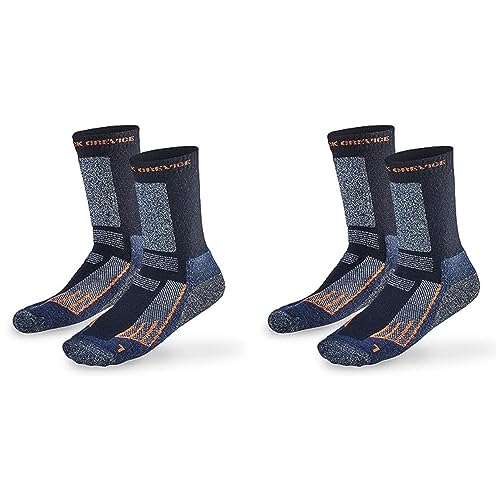 Black Crevice Merino Outdoorsocken lang, 2 Paar, black/orange, 35-38 von Black Crevice