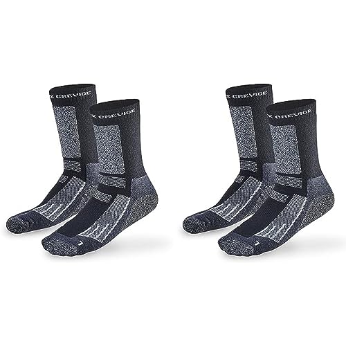 Black Crevice Merino Outdoorsocken lang, 2 Paar, black/white, 35-38 von Black Crevice