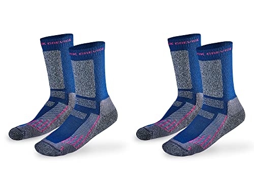 Black Crevice Merino Outdoorsocken lang, 2 Paar, navy/fuxia, 35-38 von Black Crevice