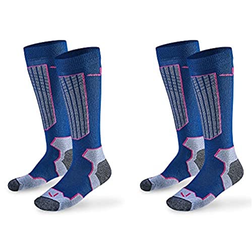 Black Crevice Merino Skisocken, 2 Paar, navy/fuxia, 39-42 von Black Crevice