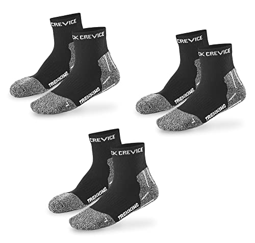 Black Crevice Trekkingsocken kurz, 3 Paar, black/white, 43-46 von Black Crevice