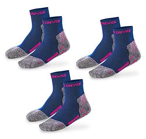 Black Crevice Trekkingsocken kurz, 3 Paar, navy/fuxia, 39-42 von Black Crevice