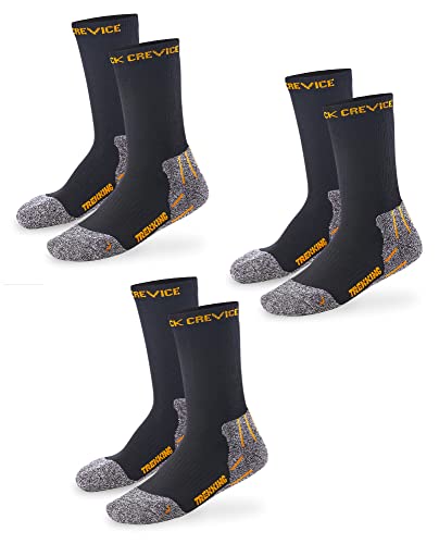 Black Crevice Trekkingsocken lang, 3 Paar, black/orange, 35-38 von Black Crevice