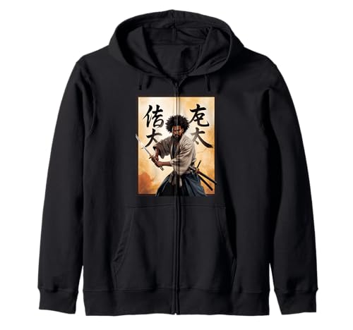 Afro Samurai Krieger mit Katana kühne kraftvolle Kunst Frauen Männer Kapuzenjacke Afro Samurai Krieger mit Katana kühne kraftvolle Kunst Frauen Männer Kapuzenjacke von Black Culture Fighter Japan History Anime African