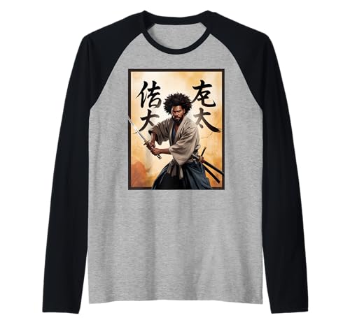 Afro Samurai Krieger mit Katana kühne kraftvolle Kunst Frauen Männer Raglan Afro Samurai Krieger mit Katana kühne kraftvolle Kunst Frauen Männer Raglan von Black Culture Fighter Japan History Anime African