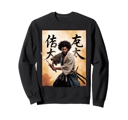 Afro Samurai Krieger mit Katana kühne kraftvolle Kunst Frauen Männer Sweatshirt Afro Samurai Krieger mit Katana kühne kraftvolle Kunst Frauen Männer Sweatshirt von Black Culture Fighter Japan History Anime African