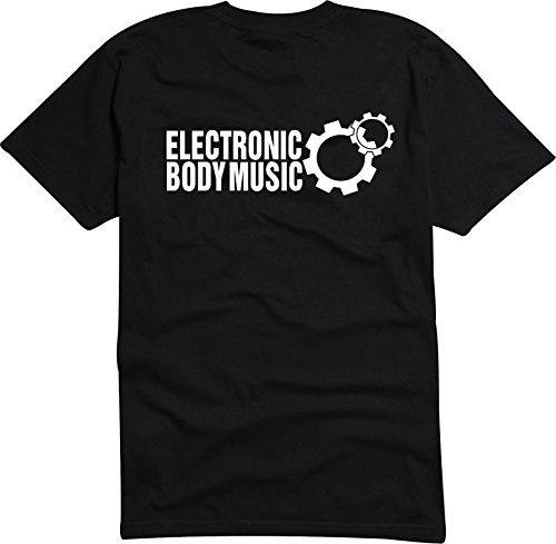 T-Shirt - Herren - schwarz - L - Elektronic Body Music - EBM Zahnrad - Bedruckt - lustig witzige Motive - Fasching Party Fun Sport von Black Dragon
