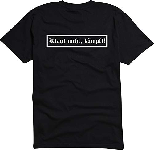 T-Shirt - Herren - schwarz - L - Klagt Nicht, kämpft! - Funshirt für Fussball Deutschland Fight Männer - Bedruckt - lustig witzige Motive - Fasching Party Fun Sport von Black Dragon