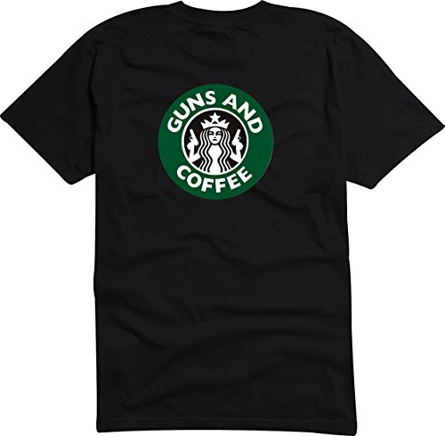 T-Shirt Herren schwarz - digital - Guns and Coffee - XXL von Black Dragon