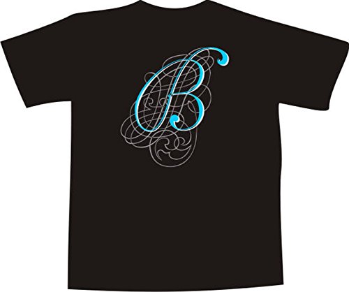 T-Shirt für Herren - weiß - XL - B Buchstabe mit coolen Noten - witziges Funshirt - lustige Motive - Unisex Baumwollshirt - hochwertiger Aufdruck von Black Dragon