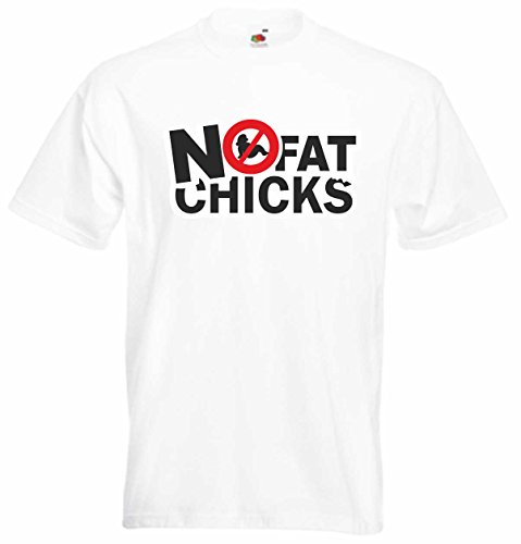 T-Shirt für Herren Weiss NO Fat Chicks XL - witziges Funshirt - lustige Motive - Unisex Baumwollshirt - hochwertiger Aufdruck - Männershirt mit Print T-Shirt für Herren Weiss NO Fat Chicks XL - witziges Funshirt - lustige Motive - Unisex Baumwollshirt - hochwertiger Aufdruck - Männershirt mit Print von Black Dragon