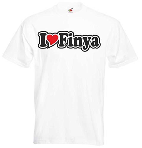 T-Shirt für Herren - weiß - S - Ich Liebe mit Herz - I Love Finya - witziges Funshirt - lustige Motive - Unisex Baumwollshirt - hochwertiger Aufdruck - Männershirt mit Print T-Shirt für Herren - weiß - S - Ich Liebe mit Herz - I Love Finya - witziges Funshirt - lustige Motive - Unisex Baumwollshirt - hochwertiger Aufdruck - Männershirt mit Print von Black Dragon