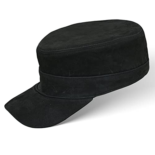 BLACK FOREST FOX Leder Cuba Cap Weich & Atmungsaktiv Hüte Mützen & Caps Stil Unisex Hut Sommerhut Herren aus hochwertigem Leder – vielseitig einsetzbar – Black von BLACK FOREST FOX