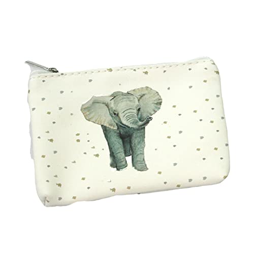 Ellie The Elephant Geldbörse mit Reißverschluss, cremefarben, Design von Kat Jackson britischer Künstlerin, cremefarben, Münzgeldbörse von Black Ginger