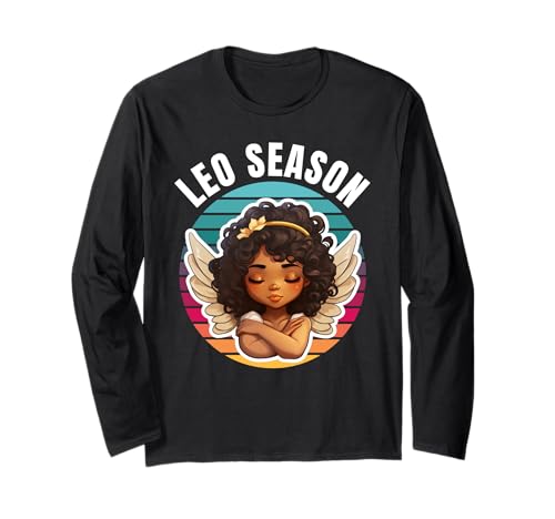 Black Girl Leo Season Sternzeichen Horoskop Monat Melanin 2025 Langarmshirt von Black Girl Leo Zodiac Season Horoscope Duron B