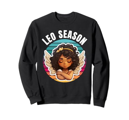 Black Girl Leo Season Sternzeichen Horoskop Monat Melanin 2025 Sweatshirt von Black Girl Leo Zodiac Season Horoscope Duron B