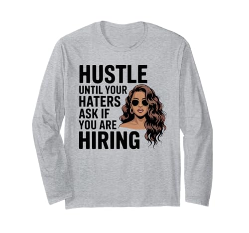 Melanin Queen Hustle Zitat für Black Woman Entrepreneur Langarmshirt von Black Girl Magic Empowerment & Hustle Apparel