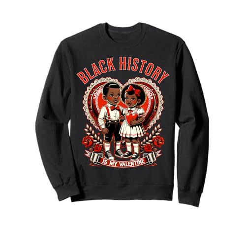 Melanin Kids Girls Black History Month ist Mein Valentinstagsherz Sweatshirt Melanin Kids Girls Black History Month ist Mein Valentinstagsherz Sweatshirt von Black History Month Is My Valentine Melanin Kids