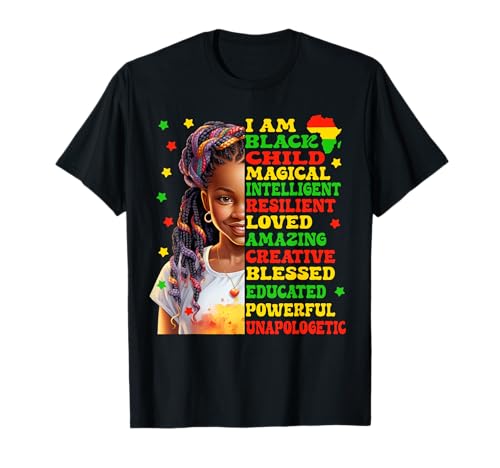 Ich bin ein schwarzes Mädchen, Juneteenth, afroamerikanische Mädchen, Kinderzauber T-Shirt Ich bin ein schwarzes Mädchen, Juneteenth, afroamerikanische Mädchen, Kinderzauber T-Shirt von Black History Months Family by ks