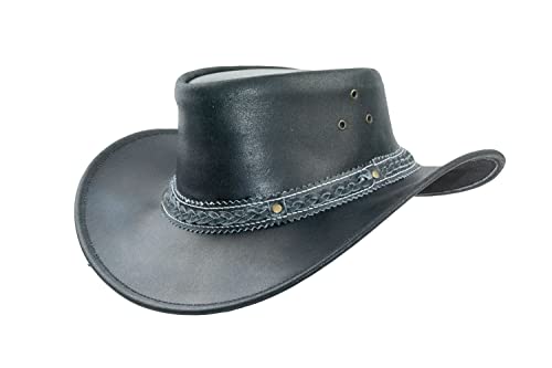 Black Jungle ARAMAC Lederhut Cowboyhut Australienhut Hut schwarz L von Black Jungle