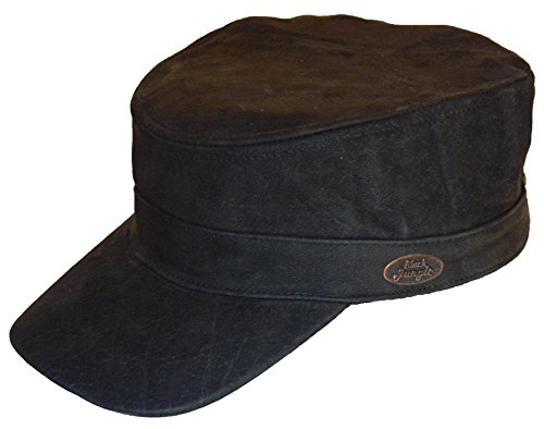 Black Jungle Army Cap Leder, Military Biker Kappe, One-Size, Braun von Black Jungle