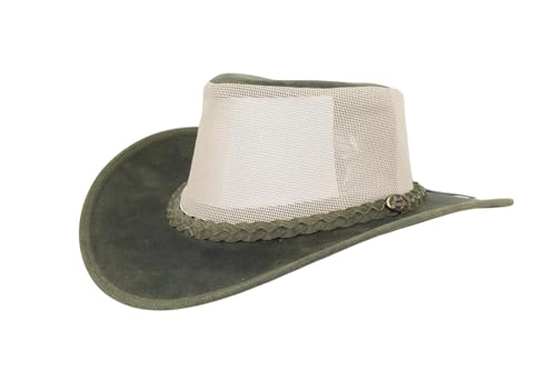 Black Jungle BUNDABERY Lederhut, Westernhut, Australienhut, Cowboyhut (DE/NL/SE/PL, Alphanumerisch, M, Khaki) von Black Jungle