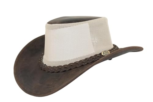 Black Jungle BUNDABERY Lederhut, Westernhut, Australienhut, Cowboyhut (DE/NL/SE/PL, Alphanumerisch, XXL, Braun) von Black Jungle