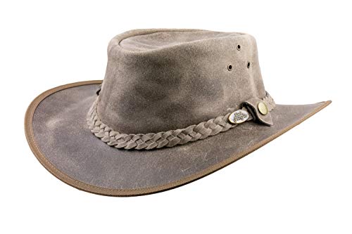 Black Jungle Bulat Lederhut, Westernhut, Australienhut, Cowboyhut (Charcoal, L) von Black Jungle