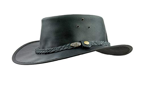 Black Jungle Bulat Lederhut, Westernhut, Australienhut, Cowboyhut (Schwarz, XL) von Black Jungle