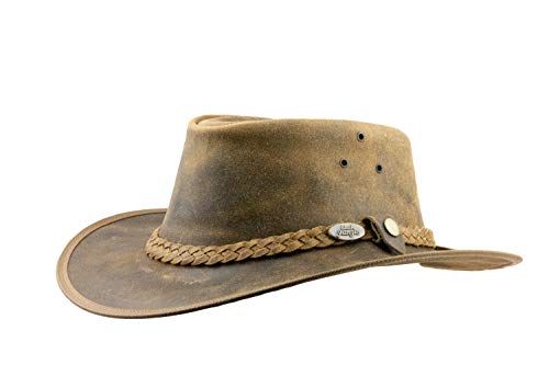 Black Jungle Bulat Lederhut, Westernhut, Australienhut, Cowboyhut (Tan, L) von Black Jungle