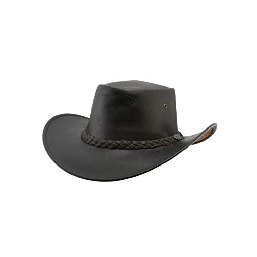 Black Jungle Denver Lederhut Westernhut Vollleder Cowboyhut Australienhut (Braun, L) von Black Jungle