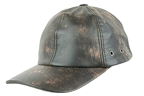 Black Jungle Grafton Lederkappe Biker Kappe Freizeitkappe Baseballkappe (Tan, one-Size) von Black Jungle