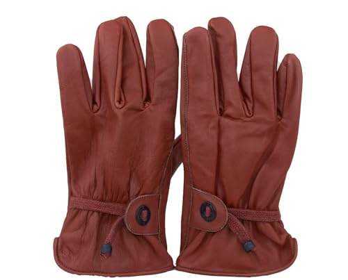 Black Jungle Handschuhe Leder für Reiter und Biker. Damen, Herren, Gloves (L, Braun) von Black Jungle