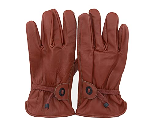 Black Jungle Handschuhe Leder für Reiter und Biker. Damen, Herren, Gloves (XXL, Braun) von Black Jungle