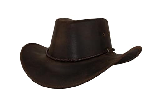 Black Jungle Kimbolton Lederhut, Westernhut, Australienhut, Cowboyhut (DE/NL/SE/PL, Alphanumerisch, XS, Braun) von Black Jungle