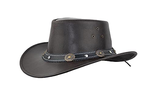 Black Jungle Reedley Lederhut - Klassischer Westernhut, Cowboyhut, Braun, L von Black Jungle