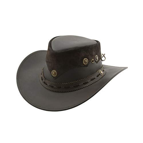 Black Jungle PENTLAND Lederhut, Westernhut, Australienhut, Cowboyhut (Braun, L) von Black Jungle