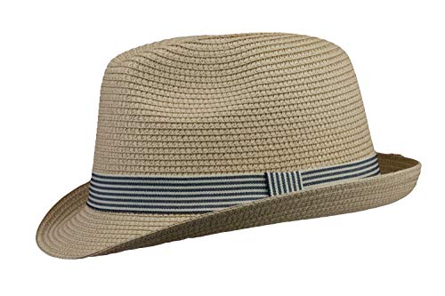 Black Jungle Peron Strohhut Sommerhut Strandhut Freizeithut Natur Trilby (Natur, 59 cm) von Black Jungle