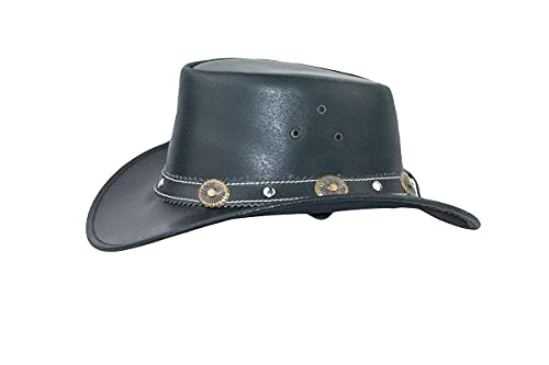 Black Jungle Reedley Lederhut - Klassischer Westernhut, Cowboyhut, Schwarz, XL von Black Jungle